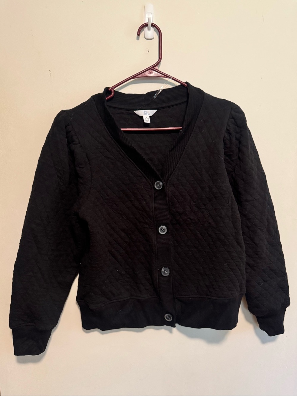 Women’s Black Quilted Button-Front Jacket
